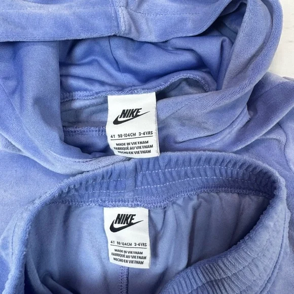 Kids Nike Purple/Blue Velour Hoodie and Jogger Set - Picture 2 of 2